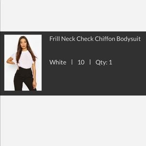 NEW Boohoo Frill Neck Check Chiffon Bodysuit!